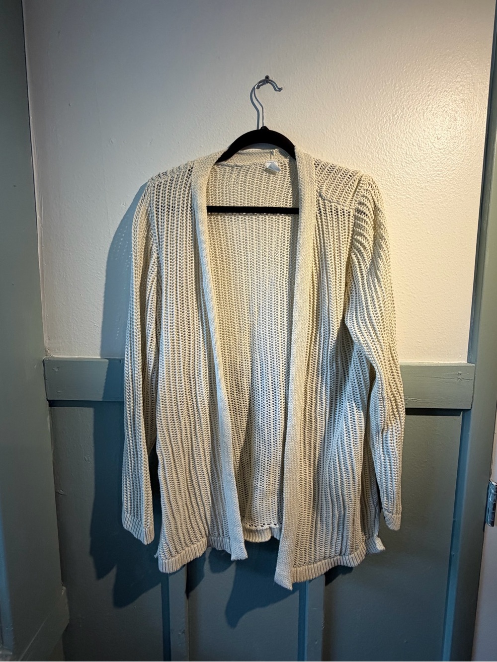 Old Navy Cream Open-Front Ribbed Cardigan